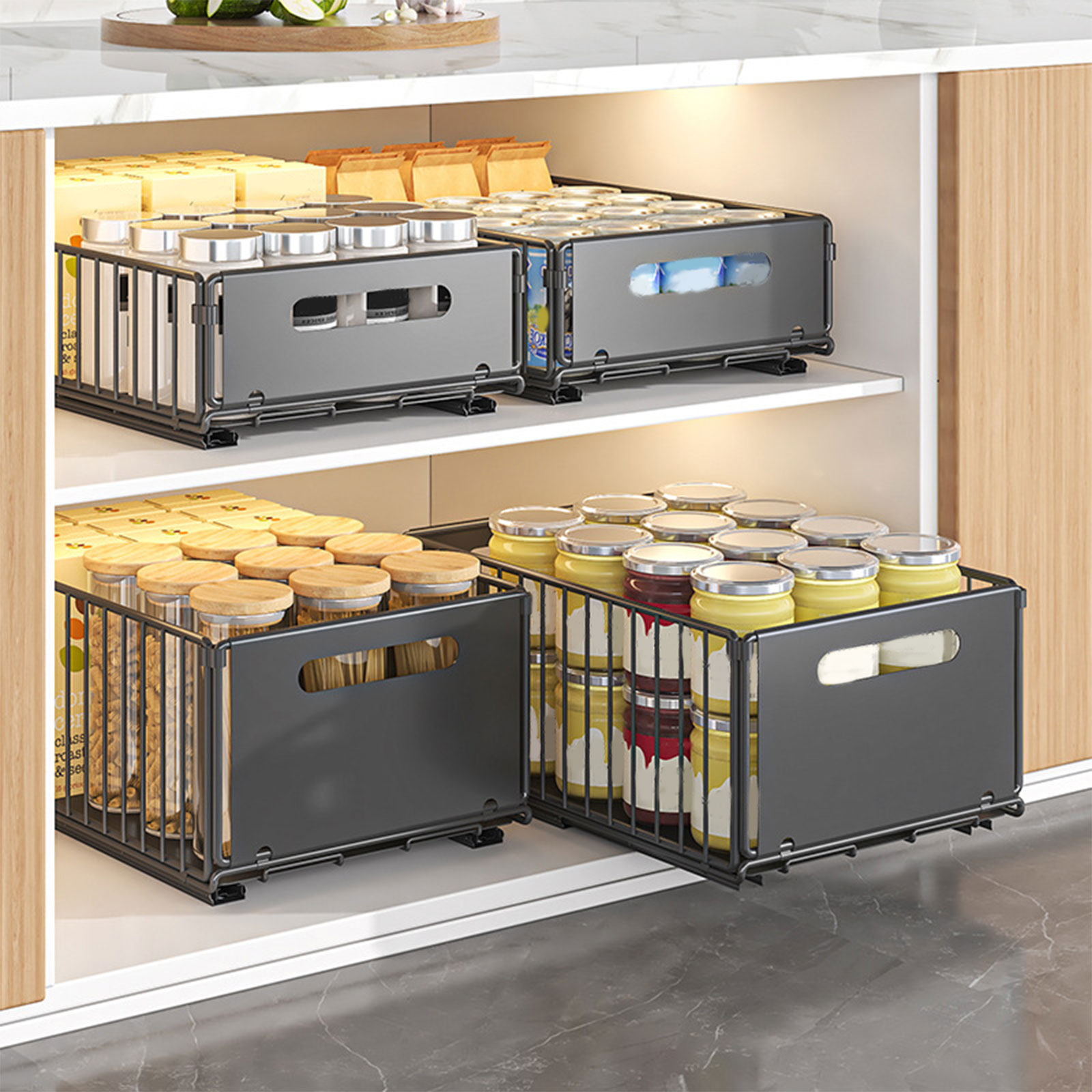 Commercial Kitchen Swing Door - Organizzatore Estraibile per Cucina con Guide